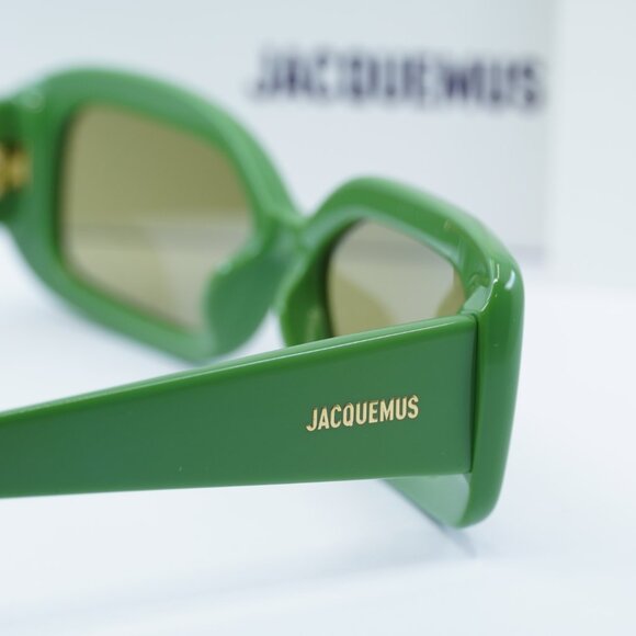 Jacquemus ROND CARRE JAC/11 C3 Rectangle Sunglasses - Jade Green/Green - Picture 6 of 12